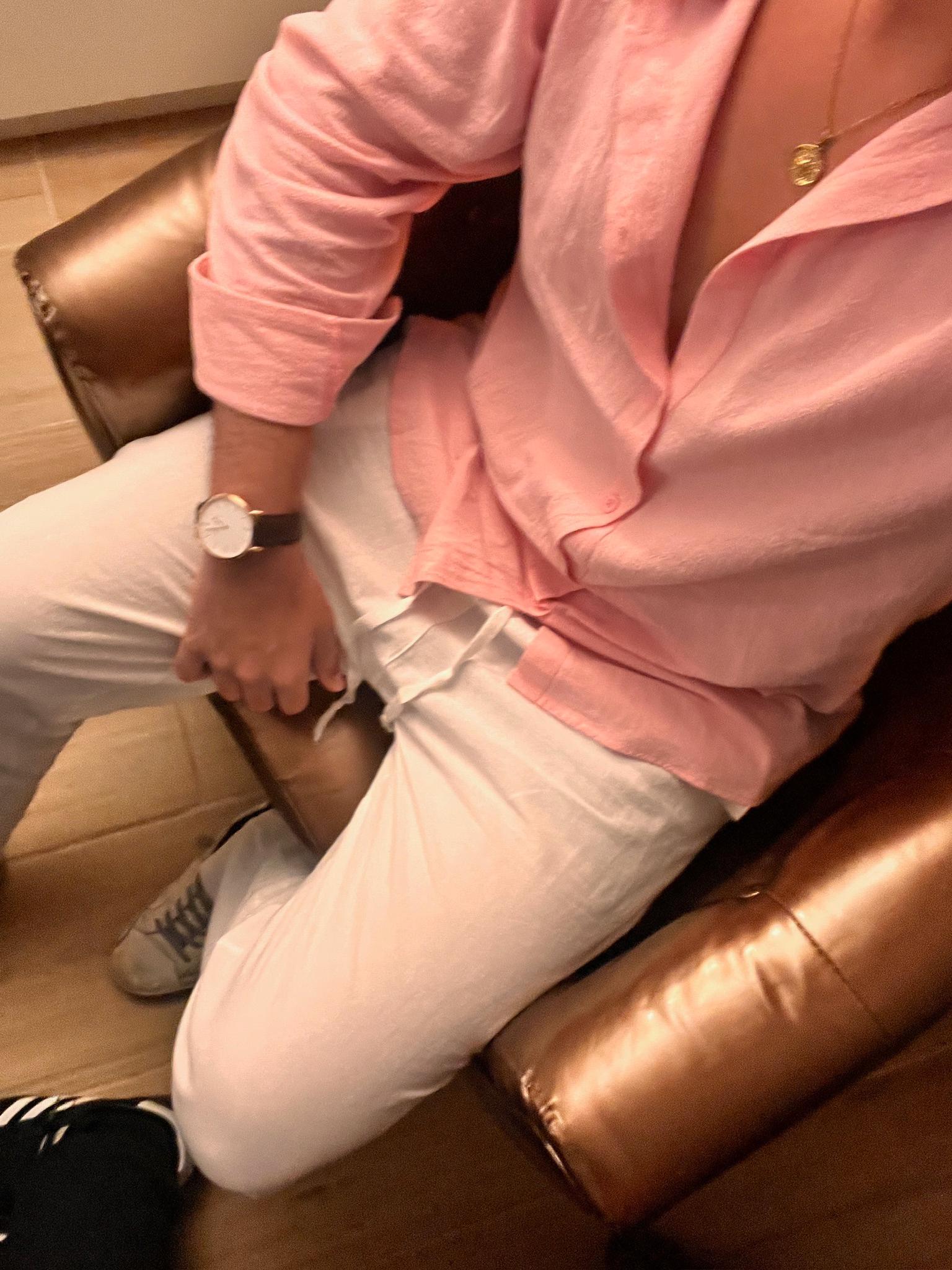 Camisa Lino Portofino Rosa empolvado