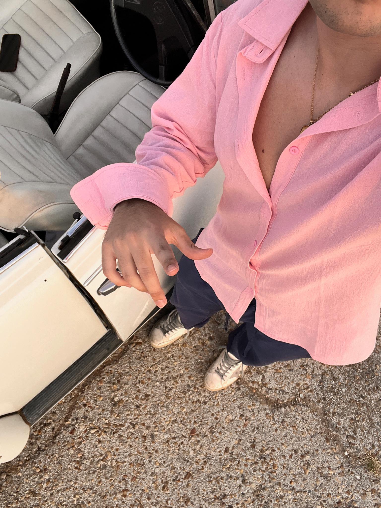 Camisa Lino Portofino Rosa empolvado