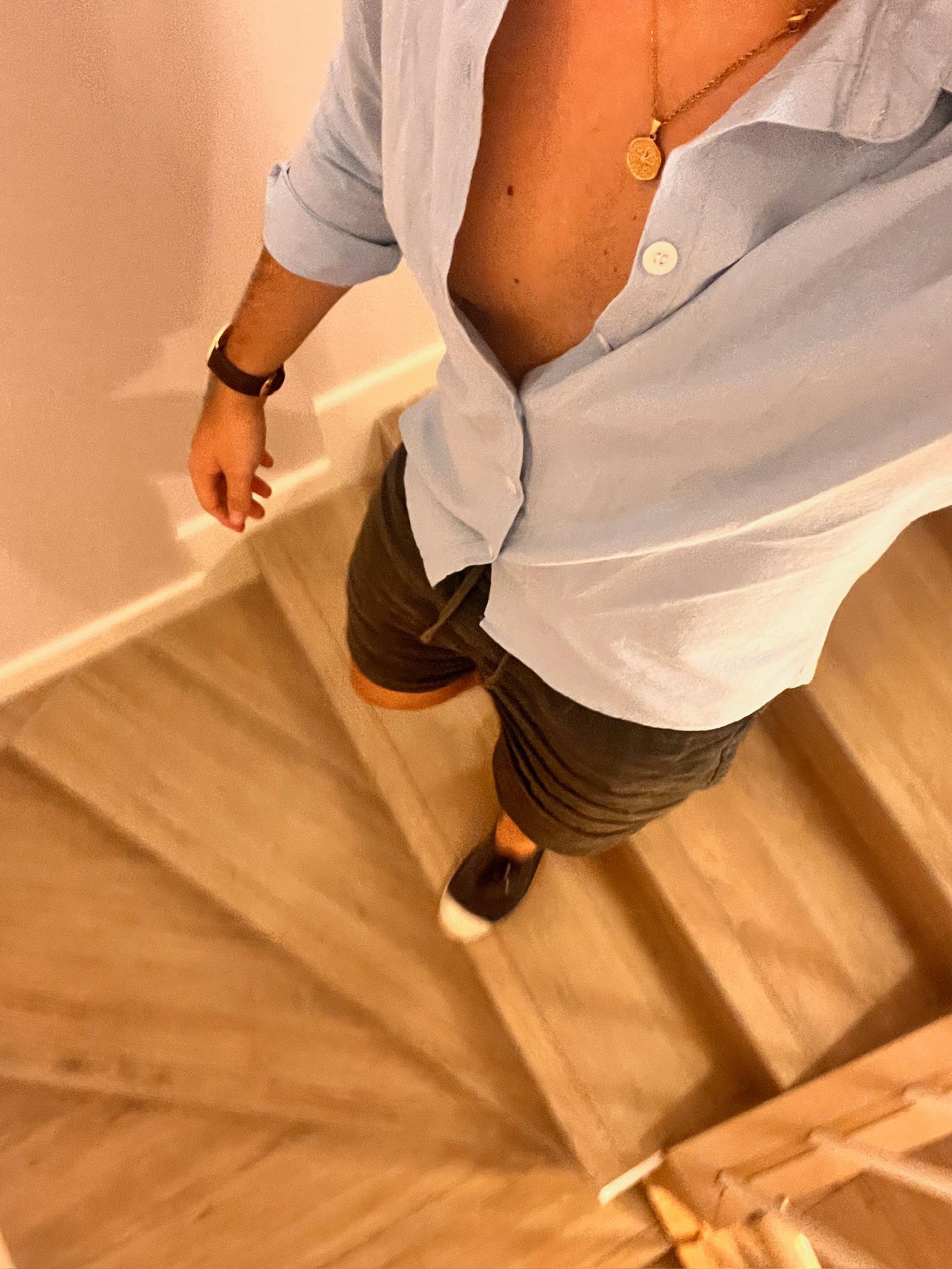 Camisa Lino Portofino Azul celeste