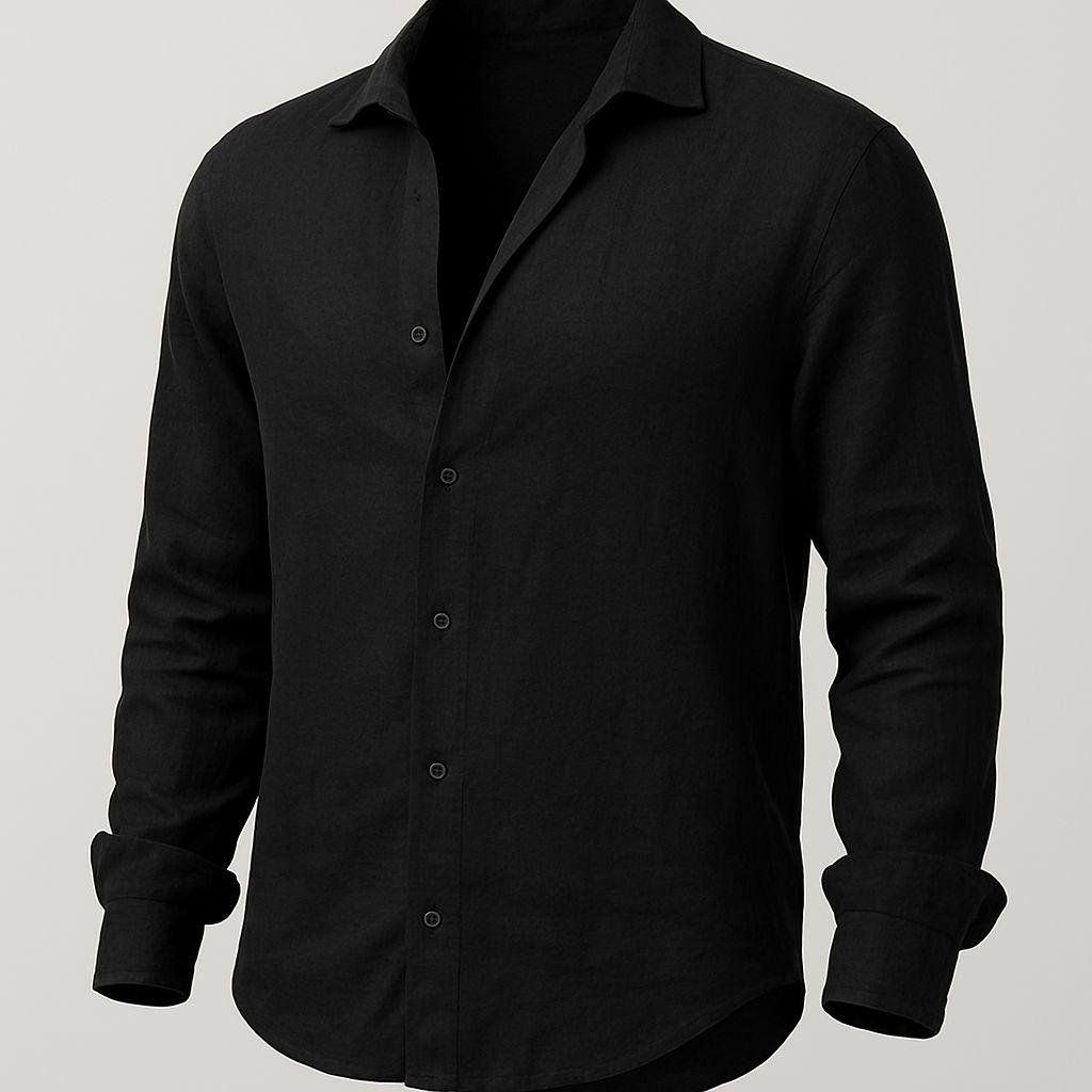 Camisa Lino Portofino Negro ónix