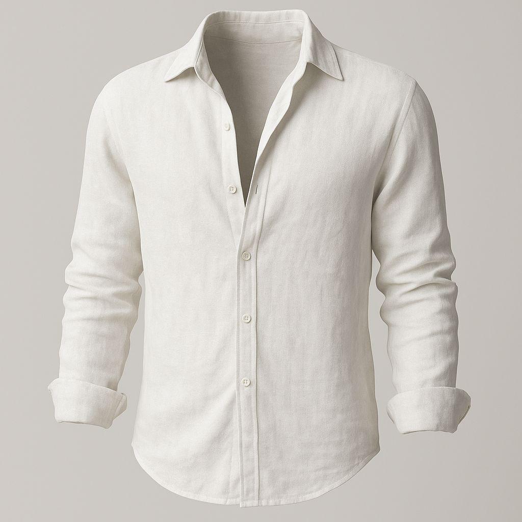 Camisa Lino Portofino Blanco marfil