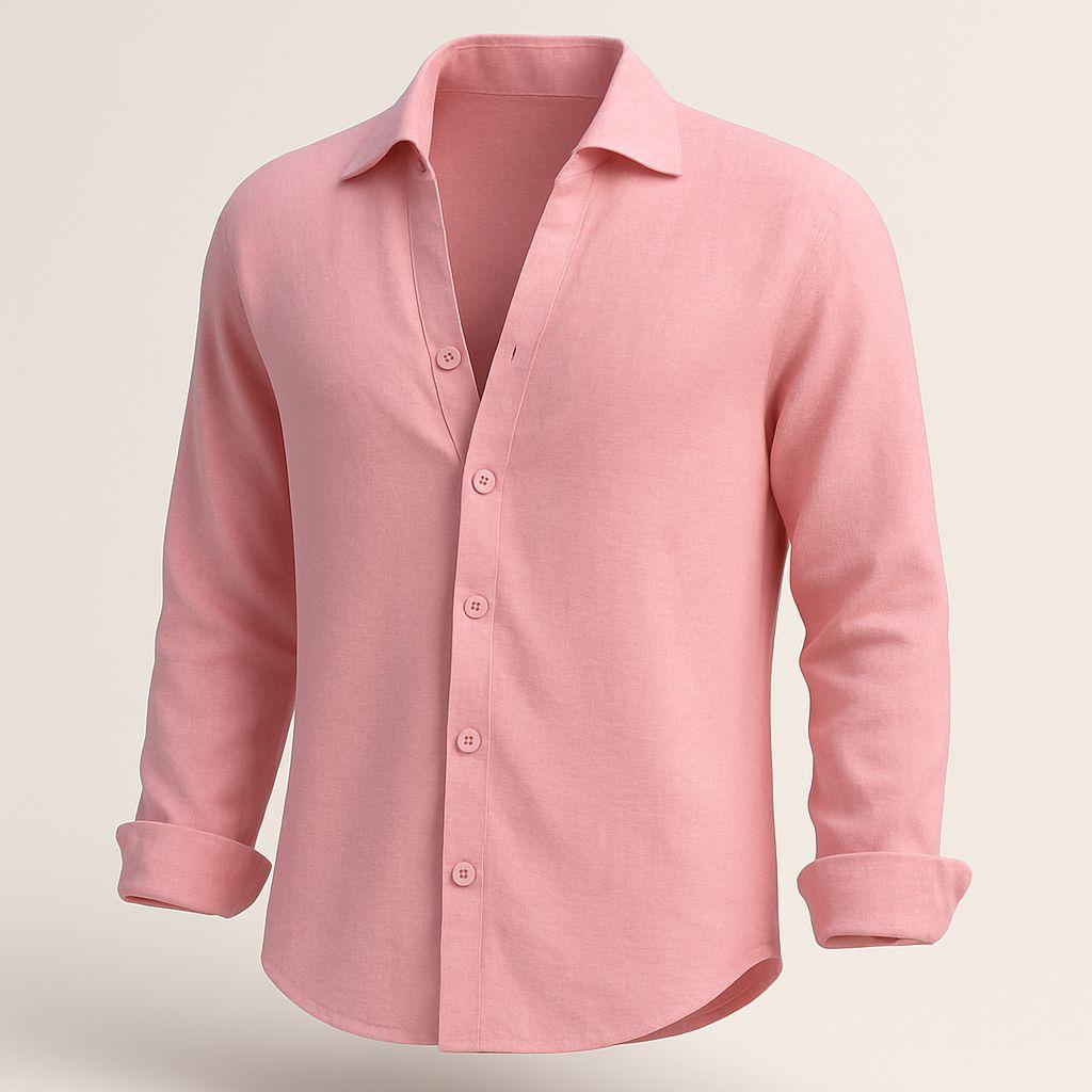 Camisa Lino Portofino Rosa empolvado